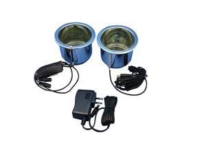 Power Cup Holder Kit, Master and Slave Chrome Cups, With BLUE LED lighting Power Cup Holder Kit, Master and Slave Chrome Cups, With BLUE LED lighting