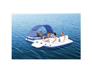 Bestway 43105E-BW CoolerZ Tropical Breeze 6 Person Floating Island Pool Lake Raft Lounge Bestway 43105E-BW CoolerZ Tropical Breeze 6 Person Floating Island Pool Lake Raft Lounge