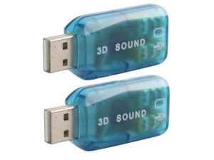 New 2x USB 2.0 to 3D Mic/Speaker 5.1 Audio Sound Card Adapter
