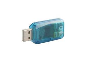 USB 2.0 Mic Speaker 5.1 Audio Sound Card Adapter Blue