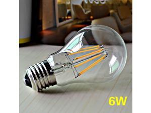 E27 6W COB Warm White LED Filament Bulb Light Lamp  220-230V 750LM