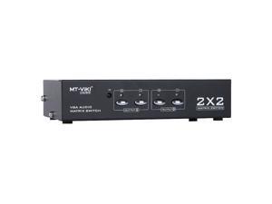 2 Input 2 Output VGA Video Audio Matrix Switch with IR Remote Control MT-VT212