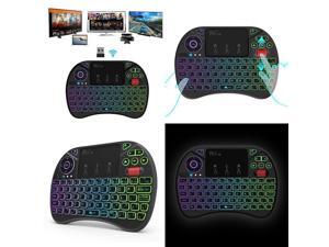 X8+ RGB  Colorful Backlit 2.4G Air Mouse Mini Wireless Keyboard Touchpad for Android IOS TV box PC