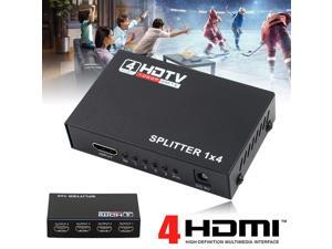 HDMI Splitter 1X4 4 Port Hub Repeater Amplifier 3D 1080p  1 in 4 out Switch 4 Port PIP Switcher Selector Hub Repeater Amplifier(HD 1080P)