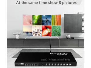 FULL HD 3D HDMI eight-screen video audio splitter 8 in 1 out 8x1 HDMI switch screen splitter support Panel button and IR switch MT-SW081