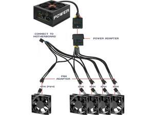4 pin Molex Flexa FP5 5 PWM Splitter Cable  for 1 pc 4 pin PWM fans 4pcs 3 pin PWM male