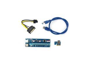 60cm USB 3.0 PCIe Riser Card PCI-E Express 1x to 16x Extender Riser Card USB Adapter SATA 6Pin Power Cable for BTC Mining 60cm USB 3.0 PCIe Riser Card PCI-E Express 1x to 16x Extender Riser Card USB Adapter SATA 6Pin Power Cable for BTC Mining