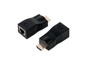 New HDMI Extender, Up to 100ft HDMI Ethernet Network Extender Adapter Over RJ45 Cat5e Cat6 Cable (30M Sender + Receiver, 1 Port RJ45)