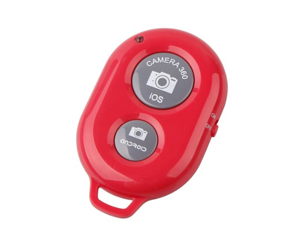 Bluetooth Wireless Remote Control Camera Shutter Release Self Timer for IOS Android Smartphones (Red Remote)