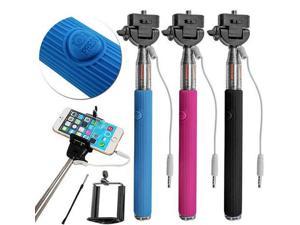 New Adjustable Handheld Monopod with Embedded 3.5mm Stereo Jack Control for Smartphones and Tablet Color Black