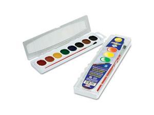 Prang® Watercolors, Oval Pans, 8 Color with Brush, 6 Sets
