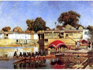 Edwin Lord Weeks Palace and Lake at Sarket-Ahmedabad, India - 18" x 24" Premium Canvas Print Edwin Lord Weeks Palace and Lake at Sarket-Ahmedabad, India - 18" x 24" Premium Canvas Print