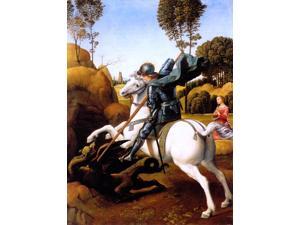 Raphael St. George and the Dragon - 18" x 24" Premium Canvas Print Raphael St. George and the Dragon - 18" x 24" Premium Canvas Print