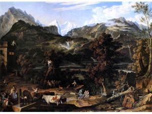 Joseph Anton Koch The Upland near Bern - 18" x 24" Premium Canvas Print Joseph Anton Koch The Upland near Bern - 18" x 24" Premium Canvas Print
