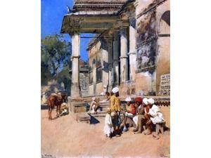 Edwin Lord Weeks Portico of a Mosque, Ahmedabad - 16" x 20" Premium Canvas Print Edwin Lord Weeks Portico of a Mosque, Ahmedabad - 16" x 20" Premium Canvas Print