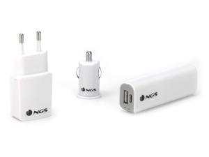 NGS Duke Smartphone Travel Kit - Powerbank, Car & Wall Chargers and 8GB Micro SD Card