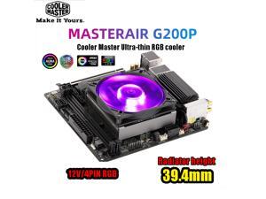 Cooler Master MASTERAIR G200P Ultra-Thin CPU Cooler M-ATX Mini case HTPC heatsink for Intel 115x AMD AM4 AM3 92mm RGB Fan Quiet Cooler Master MASTERAIR G200P Ultra-Thin CPU Cooler M-ATX Mini case HTPC heatsink for Intel 115x AMD AM4 AM3 92mm RGB Fan Quiet
