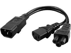 Tekit C14 to C5+C13 Y Splitter Power Plug Cord,Single IEC 320 C14 Male to C13+C5 Female Splitter Adapter Cable Cord(C14 to C5+C13 1ft) Tekit C14 to C5+C13 Y Splitter Power Plug Cord,Single IEC 320 C14 Male to C13+C5 Female Splitter Adapter Cable Cord(C14 to C5+C13 1ft)
