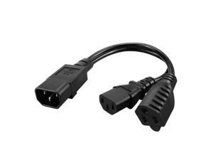 Tekit C14 to C13+NEMA 5-15R Y Splitter Power Plug Cord,Single IEC 320 C14 Male to C13+Nema 5-15R Female Splitter Adapter Cable Cord ,1ft /30mm Tekit C14 to C13+NEMA 5-15R Y Splitter Power Plug Cord,Single IEC 320 C14 Male to C13+Nema 5-15R Female Splitter Adapter Cable Cord ,1ft /30mm