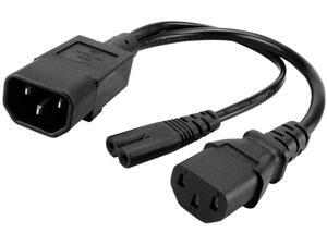 Tekit C14 to C13+C7 Y Splitter Power Plug Cord,Single IEC 320 C14 Male to C13+C7 Female Splitter Adapter Cable Cord ,1ft /30mm Tekit C14 to C13+C7 Y Splitter Power Plug Cord,Single IEC 320 C14 Male to C13+C7 Female Splitter Adapter Cable Cord ,1ft /30mm