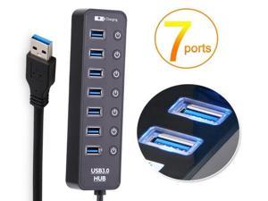 7-Port USB3.0 hub driver  for cell phone tablet  with 2.1A Fast Charging,Multi ports mini usb hub 3.0 7 ports usb usb with power adapter ,7 ports USB 3.0 interface