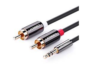 3.5mm to 2RCA Auxiliary Stereo Y Splitter Audio Cable with Tiny and Metal Connector 10ft/3m,10590 3.5mm to 2RCA Auxiliary Stereo Y Splitter Audio Cable with Tiny and Metal Connector 10ft/3m,10590