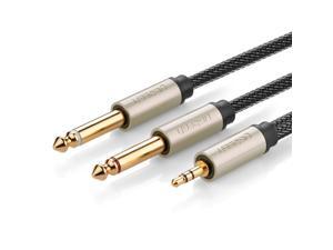 Gold Plated 3.5mm 1/8" TRS to 6.35mm 1/4" TS Mono Y-Cable Splitter Cord for iPhone, iPod, Computer Sound Cards, CD Players, Multimedia Speakers and Home Stereo Systems (15FT/5m) 10619 Gold Plated 3.5mm 1/8" TRS to 6.35mm 1/4" TS Mono Y-Cable Splitter Cord for iPhone, iPod, Computer Sound Cards, CD Players, Multimedia Speakers and Home Stereo Systems (15FT/5m) 10619