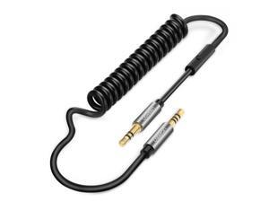 Aux Cable, 3.5mm Male to Male Auxiliary Audio Stereo Cable with Inline Microphone, Remote Black, 3.3ft/1m 20704 Aux Cable, 3.5mm Male to Male Auxiliary Audio Stereo Cable with Inline Microphone, Remote Black, 3.3ft/1m 20704