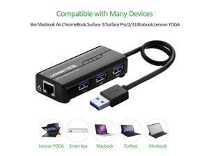 3 Ports USB 3.0 Hub with 10/100/1000Mbps Gigabit Ethernet Network Support Windows 8.1/8/7, XP, Vista, Mac OS X and Linux Compatible for Windows Surface Pro,IdeaPaD, MacBook Air, MacBook Retina 20265 3 Ports USB 3.0 Hub with 10/100/1000Mbps Gigabit Ethernet Network Support Windows 8.1/8/7, XP, Vista, Mac OS X and Linux Compatible for Windows Surface Pro,IdeaPaD, MacBook Air, MacBook Retina 20265