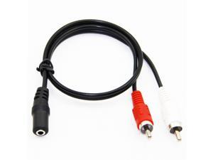 3.5mm Audio Jack Female to 2RCA Male Audio Cable For Connecting PC to Amplifier,1ft/30cm 3.5mm Audio Jack Female to 2RCA Male Audio Cable For Connecting PC to Amplifier,1ft/30cm