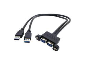 Combo two USB 3.0 male to USB 3.0 Female Extension Cable with screw Panel Mount holes ,Dual 2 USB3.0 male to Dual 2 USB3.0 Female Extension cable w/ screw(50cm/1.6ft) Combo two USB 3.0 male to USB 3.0 Female Extension Cable with screw Panel Mount holes ,Dual 2 USB3.0 male to Dual 2 USB3.0 Female Extension cable w/ screw(50cm/1.6ft)