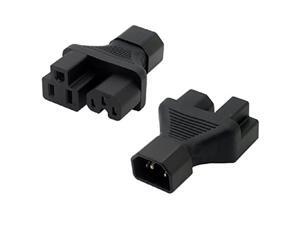 C14 to C15 5-15R Female Power Splitter Y Adapter,IEC C14 to C15 & US Plug Y Splitter Plug Main Power Adapter Socket /Plug C14 to C15 5-15R Female Power Splitter Y Adapter,IEC C14 to C15 & US Plug Y Splitter Plug Main Power Adapter Socket /Plug