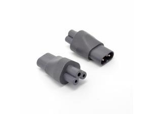 IEC 320 C5 to C8 AC Adapter, IEC 3Pole Mickey Mouse Female to 2Pole Figure 8 Male Power Adapter, IEC C8 to C5 AC Converter Gray Color IEC 320 C5 to C8 AC Adapter, IEC 3Pole Mickey Mouse Female to 2Pole Figure 8 Male Power Adapter, IEC C8 to C5 AC Converter Gray Color