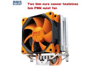 PCcooler CPU cooler 2 heatpipes 4pin 8cm PWM quiet fan computer PC AMD Intel 775 1151 1150 1155 1156 cpu cooling radiator fan S88