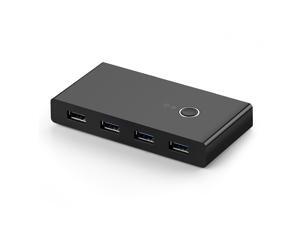 UGREEN USB 3.0 Sharing Switch Selector 4 Port 2 Computers Peripheral Switcher Adapter Hub for PC, Printer, Scanner, Mouse, Keyboard with One Button Swapping and 2 Pack USB Male Cable UGREEN USB 3.0 Sharing Switch Selector 4 Port 2 Computers Peripheral Switcher Adapter Hub for PC, Printer, Scanner, Mouse, Keyboard with One Button Swapping and 2 Pack USB Male Cable