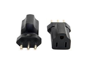 (2 Pack) Chile Italy to USA AC Adapter, Italy 3Pin Male to Nema 5-15R AC Converter, Chile Italy Male to USA Female, Italy Male to 5-15R Female Adapter for Traveling (2 Pack) Chile Italy to USA AC Adapter, Italy 3Pin Male to Nema 5-15R AC Converter, Chile Italy Male to USA Female, Italy Male to 5-15R Female Adapter for Traveling