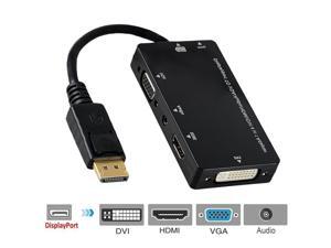 Displayport DP Male To DVI HDMI VGA Audio Female Adapter Display Port Cable,DP to DVI/VGA/HDMI/Audio Cable Adapter, 1080P Male to Female Splitter Converter for Dell HP Lenovo Asus HDTV Displayport DP Male To DVI HDMI VGA Audio Female Adapter Display Port Cable,DP to DVI/VGA/HDMI/Audio Cable Adapter, 1080P Male to Female Splitter Converter for Dell HP Lenovo Asus HDTV