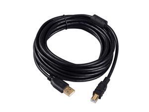 Tekit 24K Gold plated USB 2.0 Cable - A-Male to B-Male,USB 2.0 A Male to B Male Cable with Ferrite Black 28/24# AWG,26ft/8m Tekit 24K Gold plated USB 2.0 Cable - A-Male to B-Male,USB 2.0 A Male to B Male Cable with Ferrite Black 28/24# AWG,26ft/8m