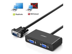 UGREEN VGA Splitter 1 in 2 Out Monitor Y Cable One Male to Two Female VGA SVGA Port with 1M Cable Support 1080P 60Hz for Laptop PC to Monitor Projector Two Display Screen - NOT Support Extended Mode UGREEN VGA Splitter 1 in 2 Out Monitor Y Cable One Male to Two Female VGA SVGA Port with 1M Cable Support 1080P 60Hz for Laptop PC to Monitor Projector Two Display Screen - NOT Support Extended Mode