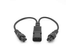 Tekit C14 to 2XC5 Splitter Power Plug Short Cord,Single IEC 320 C14 Male to Dual C5 Female Y Splitter Adapter Cord Cable 1ft (C14 to 2XC5 1ft) Tekit C14 to 2XC5 Splitter Power Plug Short Cord,Single IEC 320 C14 Male to Dual C5 Female Y Splitter Adapter Cord Cable 1ft (C14 to 2XC5 1ft)