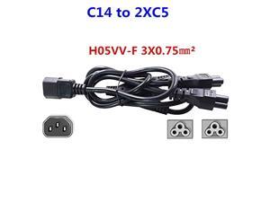 Tekit C14 to 2XC5 Y Splitter Power Cord,Single IEC 320 C14 Male to Dual C5 Female Y Splitter Adapter Cable Cord 3ft/1m (C14 to 2XC5 3ft) Tekit C14 to 2XC5 Y Splitter Power Cord,Single IEC 320 C14 Male to Dual C5 Female Y Splitter Adapter Cable Cord 3ft/1m (C14 to 2XC5 3ft)