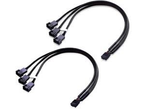 (2 Pack)PWM Fan Splitter, Adapter Cable Sleeved Braided Y Splitter Computer PC 4 Pin Fan Extension Power Cable 1 to 3 Converter ,1X3PWM Black Sleeved 4pin PWM Power Y Splitter Cable (2 Pack)PWM Fan Splitter, Adapter Cable Sleeved Braided Y Splitter Computer PC 4 Pin Fan Extension Power Cable 1 to 3 Converter ,1X3PWM Black Sleeved 4pin PWM Power Y Splitter Cable