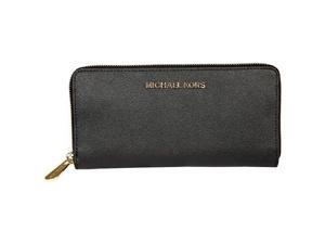 Michael Kors Travel Zip Around Black Leather Continental Wallet Michael Kors Travel Zip Around Black Leather Continental Wallet