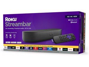 Roku Streambar 9102R Network Audio/Video Player - Wireless LAN - Dolby Audio - Internet Streaming - 4K UHD - 2160p - H.264, AVC, MKV, MP4, MOV, H.265, VP9, HEVC - MP3, WMA, ASF, FLAC, AAC, PCM, ...