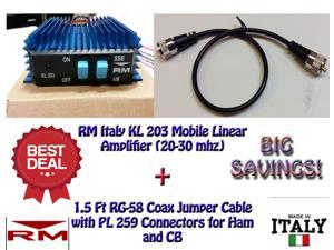 RM KL 203 Mobile Linear Amplifier with 1.5 FT Jumper Cable