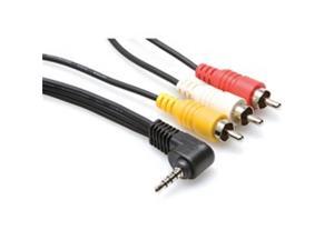 Hosa Camcorder AV Breakout Cable, 3.5 mm TRRS to Composite Video and Stereo Audio, 10 ft Hosa Camcorder AV Breakout Cable, 3.5 mm TRRS to Composite Video and Stereo Audio, 10 ft