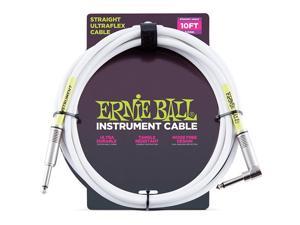 Ernie Ball Straight/Angle Instrument Cable, 20 ft, White