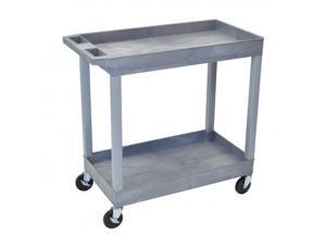 Luxor EC11-G 2 Shelves Multipurpose Storage Plastic Tub Utility Cart - Gray Luxor EC11-G 2 Shelves Multipurpose Storage Plastic Tub Utility Cart - Gray