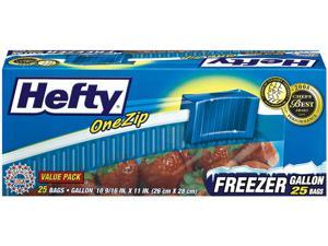 Hefty One Zip Slider Bags Freezer 1gal 2.5 mil Clear 25/Box R82425 Hefty One Zip Slider Bags Freezer 1gal 2.5 mil Clear 25/Box R82425