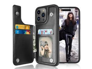 Tekcoo Wallet Case Compatible For iPhone 15 Pro Max  2023  67 inch  Minimalist Luxury PU Leather ID Cash Credit Card Holder Slots Magnetic Closure Kickstand Folio Flip Slim Protective Cover Black